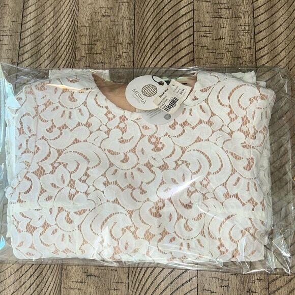 NWT Misha Rosie Dress 👗 Lace over nude lining. Gorgeous! Wedding 💒 ready! - Picture 3 of 17